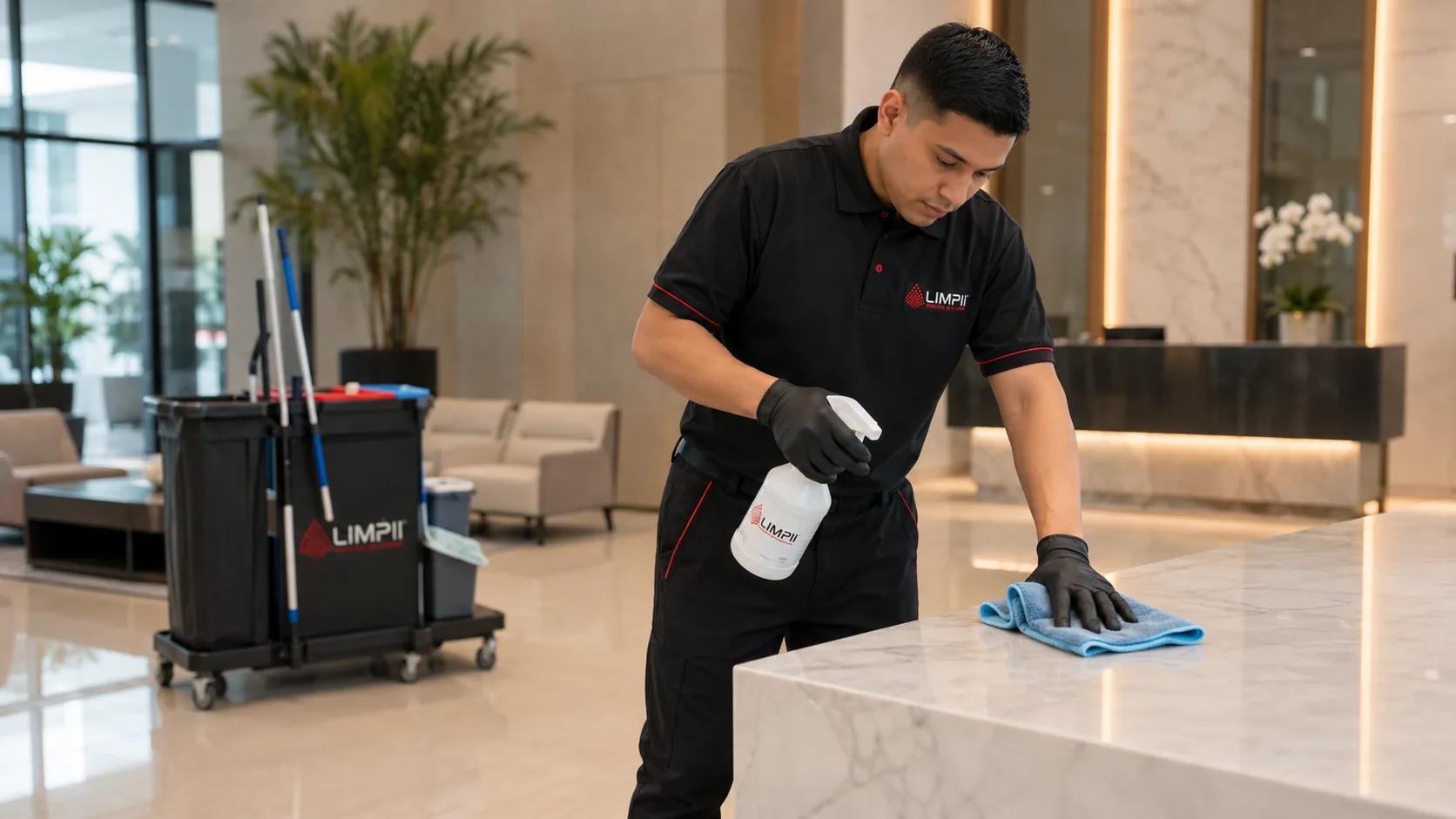 Limpieza de recepción corporativa